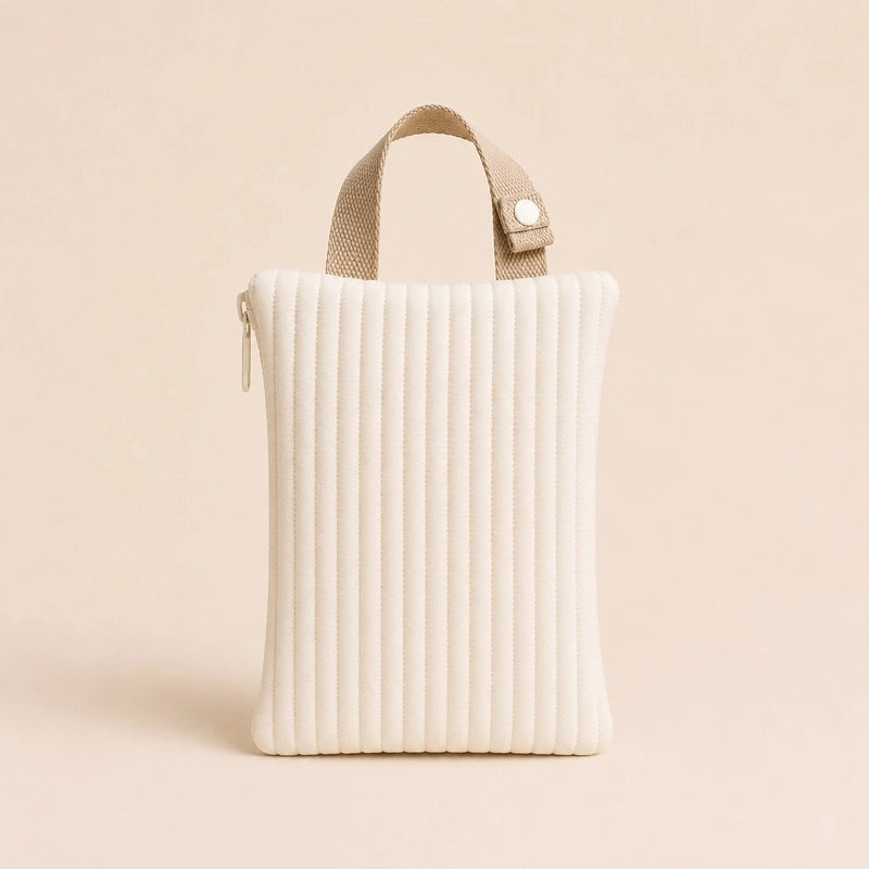 Pochette à lingettes blanche unie, sans broderie