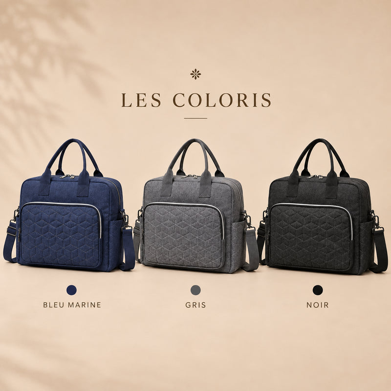 Sac à langer Promenade disponible en 3 coloris : bleu marine, gris et noir