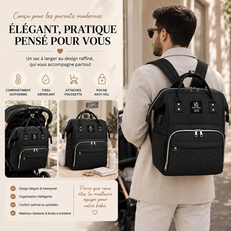 Sac à dos à langer multifonctions Daphné