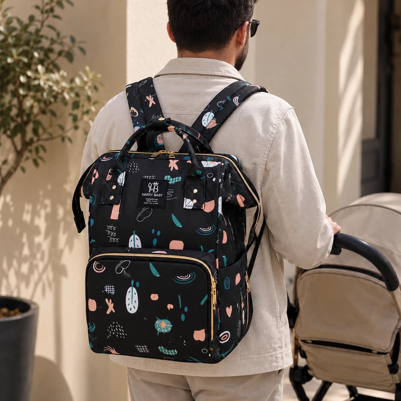 Sac à dos à langer bébé noir