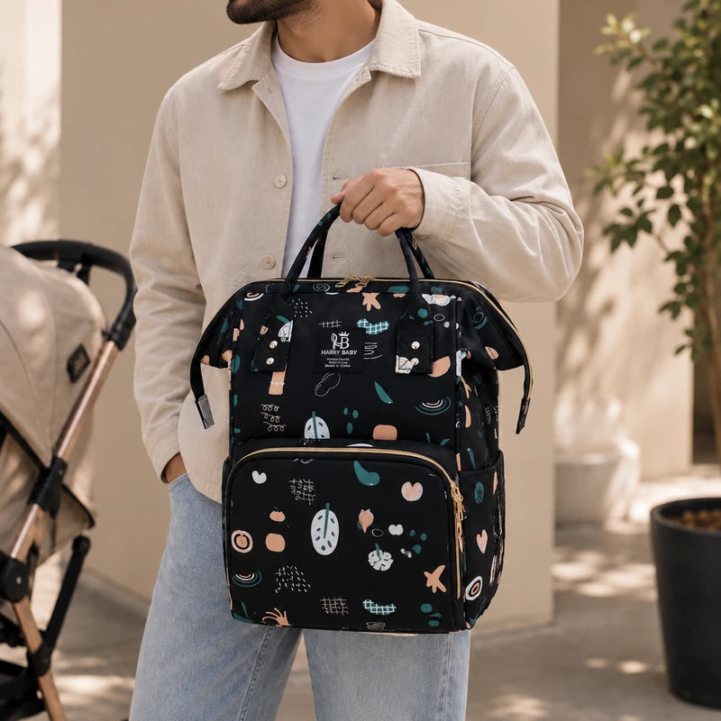 Sac à dos à langer bébé noir